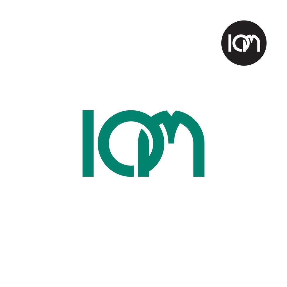 Brief iom Monogramm Logo Design vektor