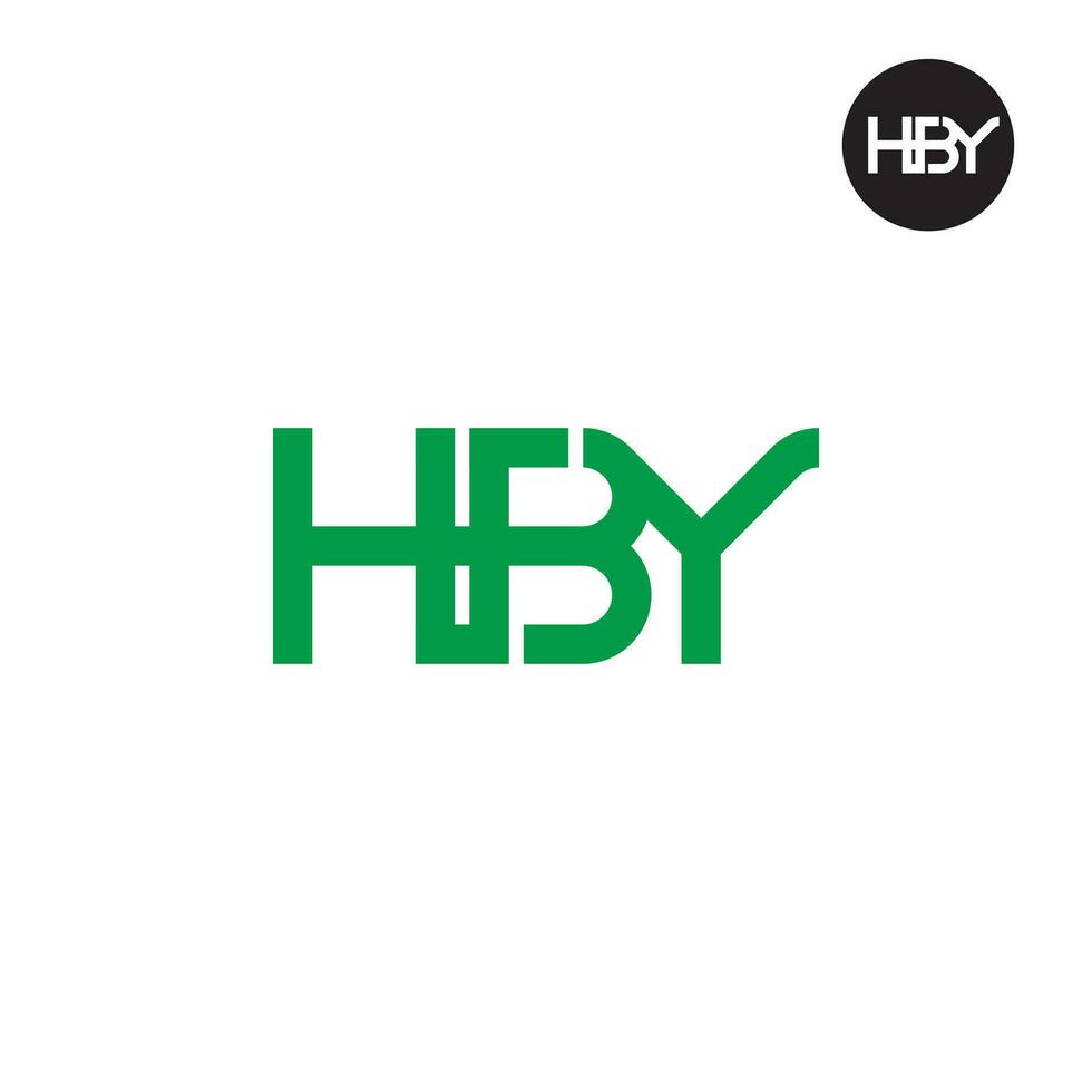 brev hby monogram logotyp design vektor