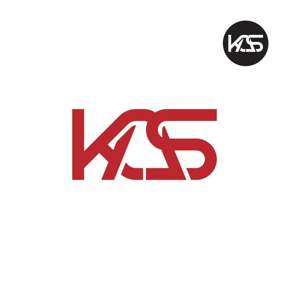 Brief Kas Monogramm Logo Design vektor