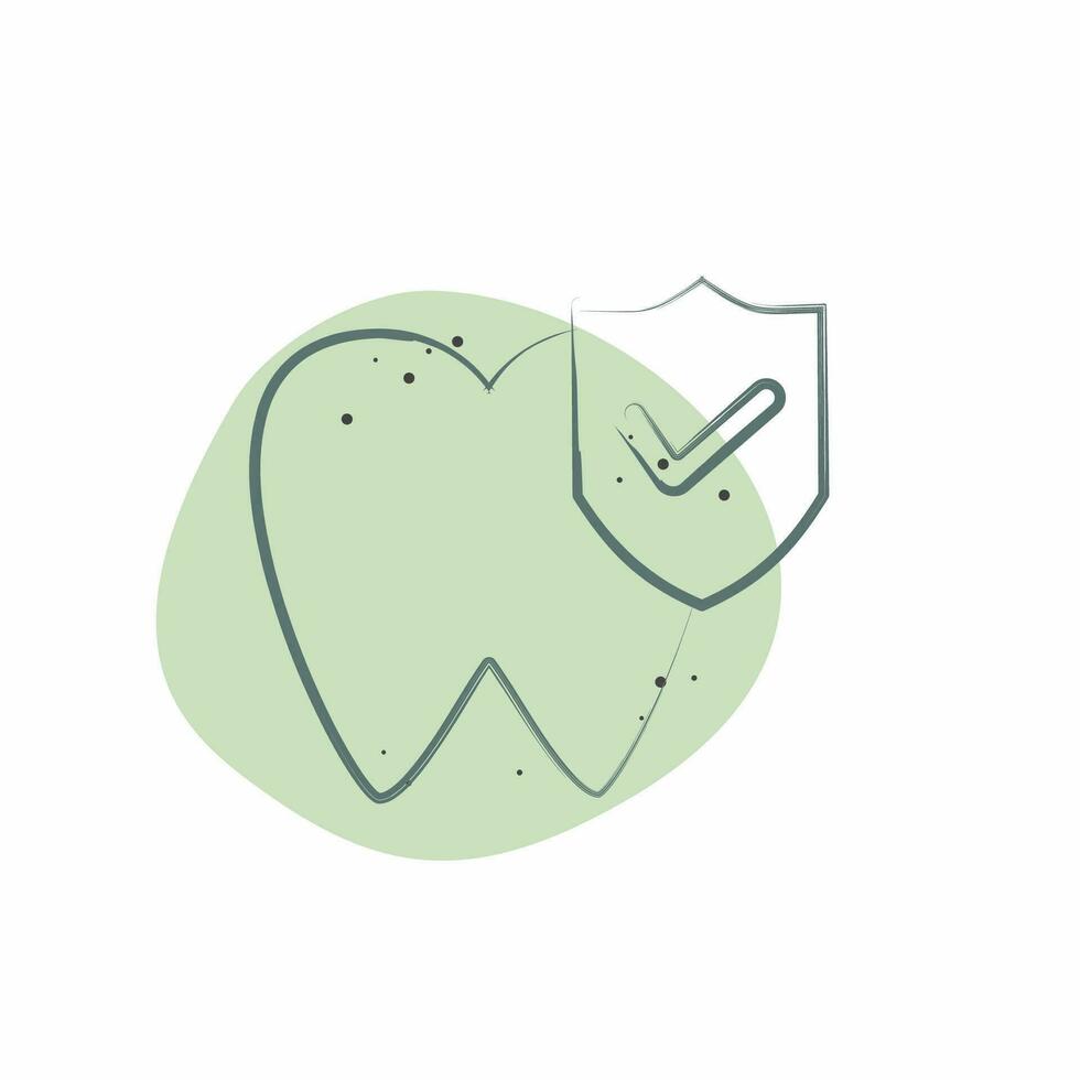 ikon dental försäkring. relaterad till finansiera symbol. Färg fläck stil. enkel design redigerbar. enkel illustration vektor