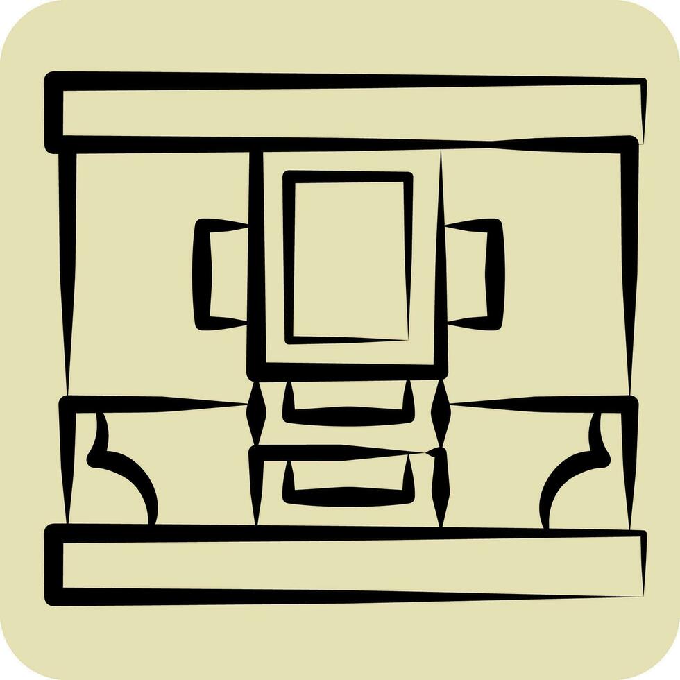 Symbol Kleiderschrank. verbunden zu Zuhause Dekoration Symbol. Hand gezeichnet Stil. einfach Design editierbar. einfach Illustration vektor