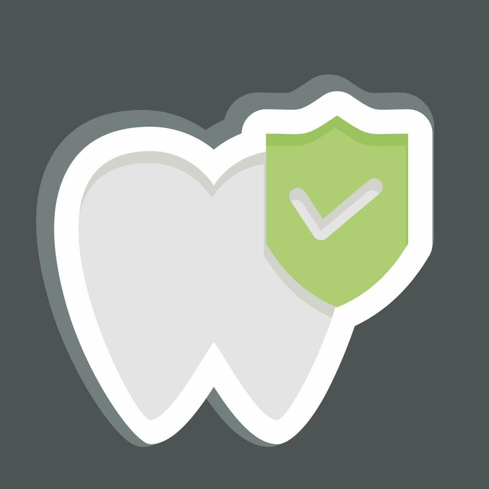 klistermärke dental försäkring. relaterad till finansiera symbol. enkel design redigerbar. enkel illustration vektor