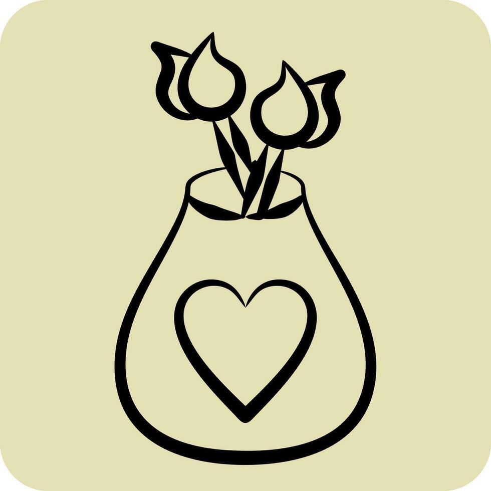 Symbol Vase. verbunden zu Zuhause Dekoration Symbol. Hand gezeichnet Stil. einfach Design editierbar. einfach Illustration vektor