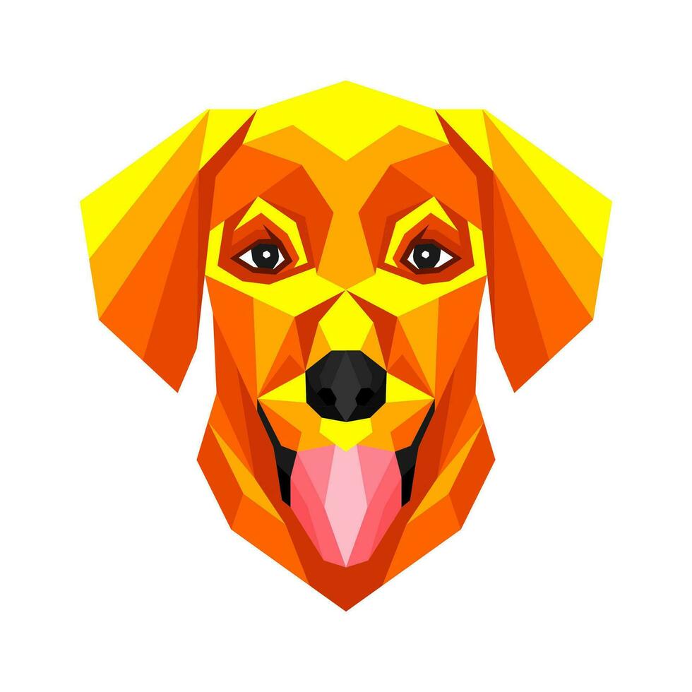 polygonal stil hund porträtt vektor