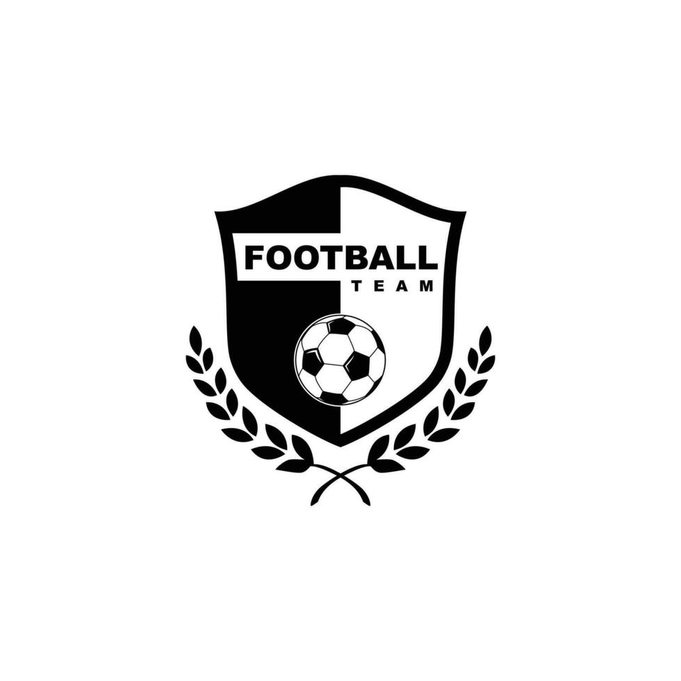 svart vit fotboll logotyp vektor