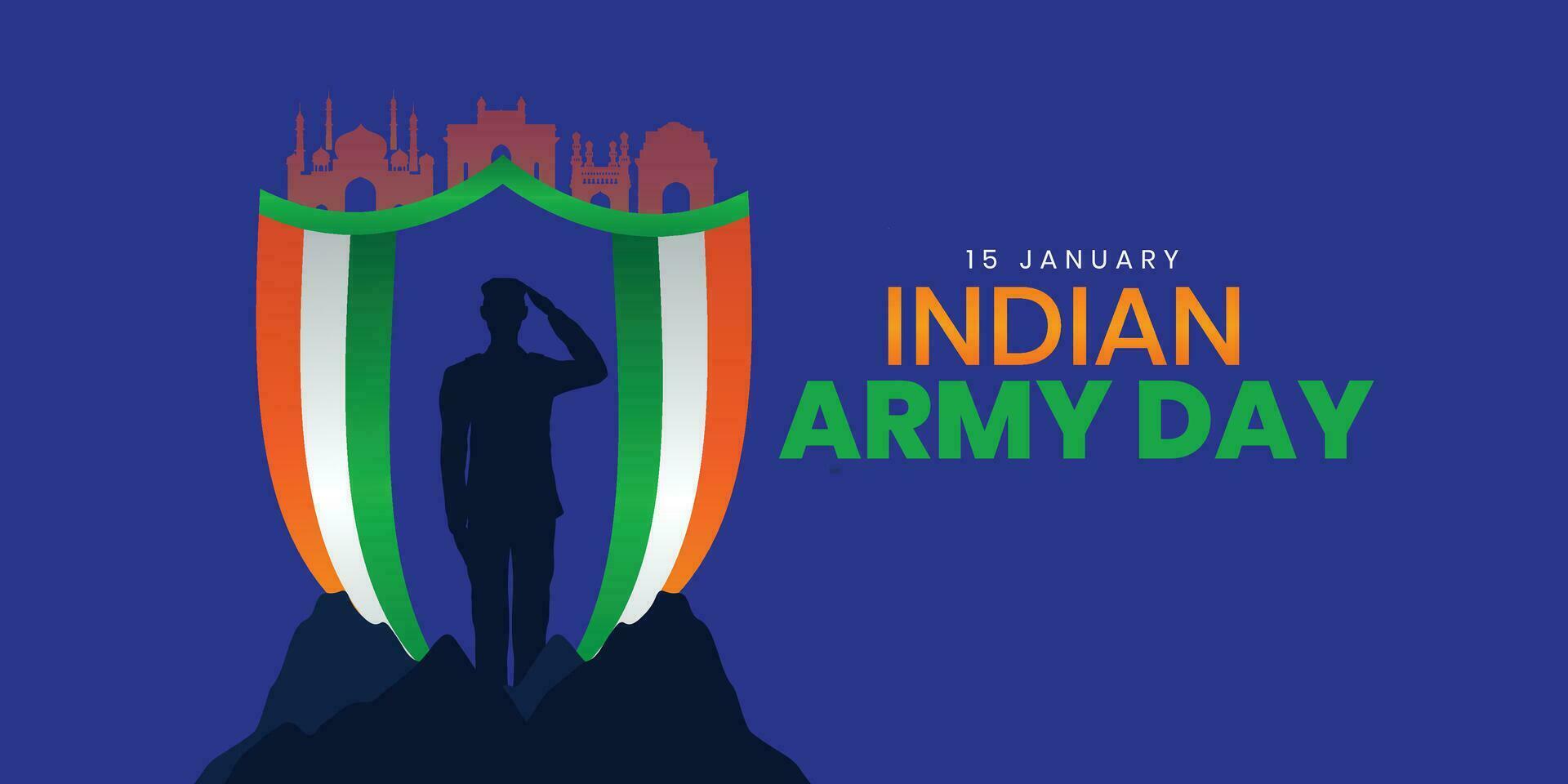 vektor illustration av indisk armén dag, fira de seger av de indisk armén på republik dag oberoende. amar jawan jyoti. kargil seger dag. indisk armén martyrer dag redigerbar design