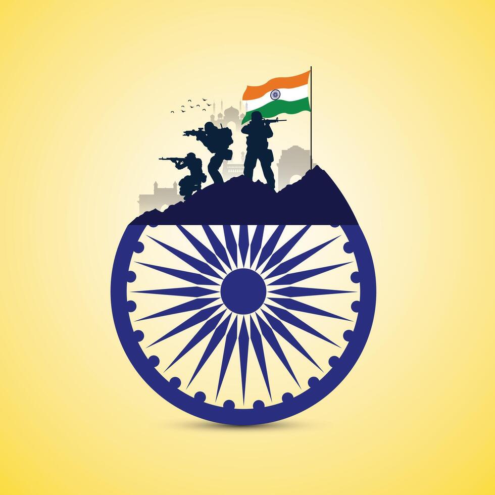 vektor illustration av indisk armén dag, fira de seger av de indisk armén på republik dag oberoende dag. amar jawan jyoti. kargil seger dag. indisk armén martyrer dag redigerbar design