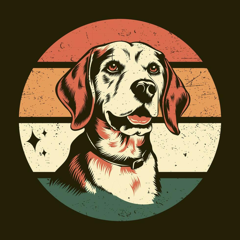 Jahrgang Beagle Charme retro inspiriert Hund T-Shirt Design Vektor