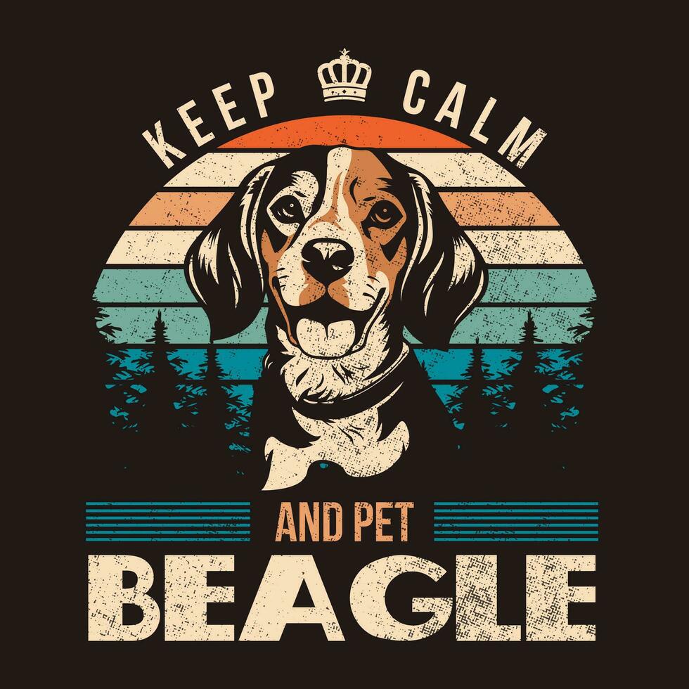 Jahrgang Beagle Hund T-Shirt Design Illustration Vektor