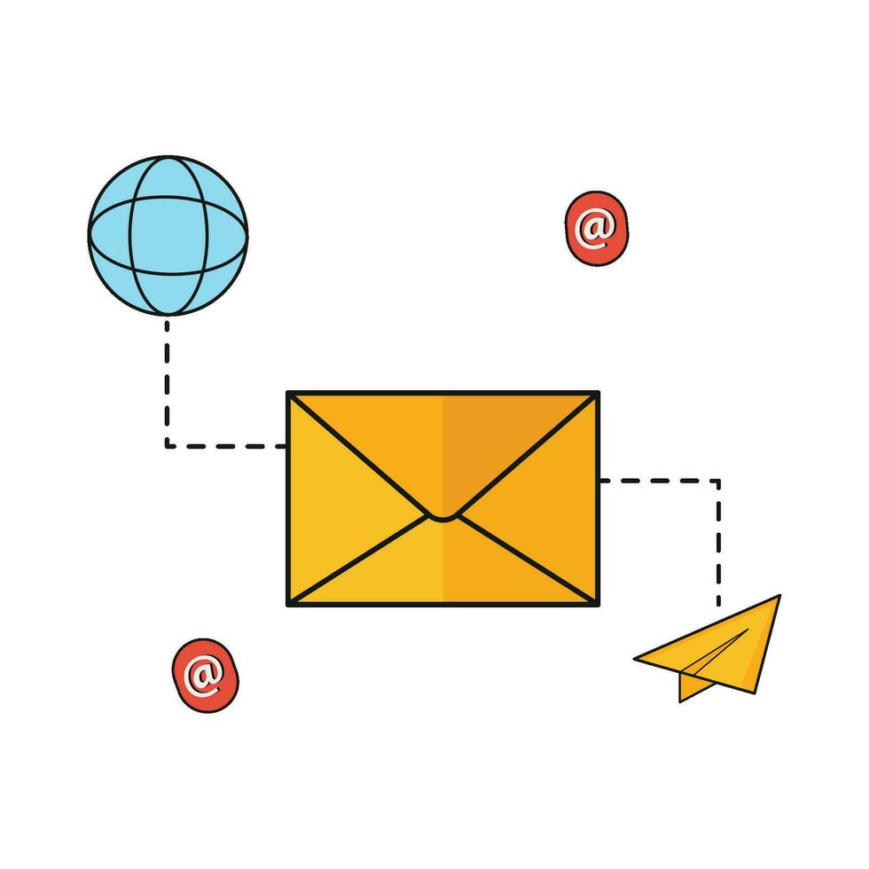Mail mit Internet Illustration vektor