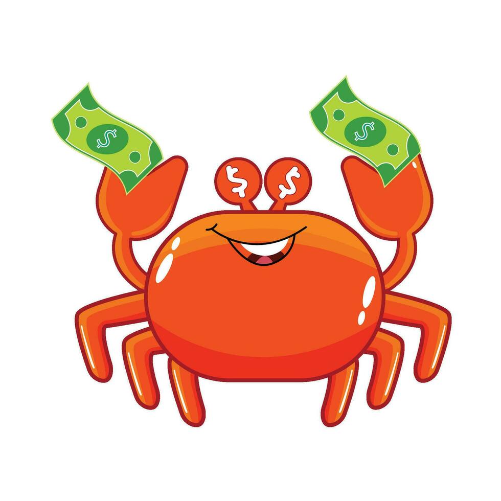 krabba med pengar illustration vektor