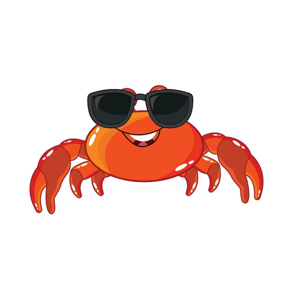 Krabbe trägt Brille Charakter Illustration vektor