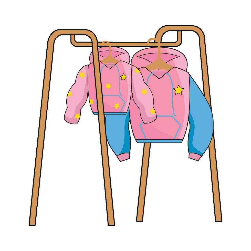 Jacke hängend im Stand Aufhänger Illustration vektor