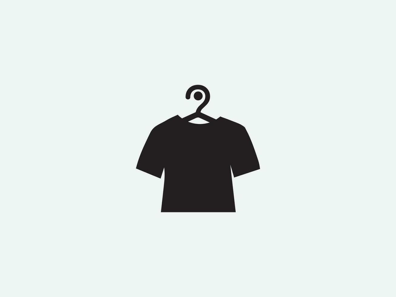 T-Shirt mit ein Aufhänger Vektor Kunst. Kleidung Geschäft. T-Shirt Geschäft Logo Design. Kleid. schwarz und Weiß. Kleid Einkaufen. Geschäft