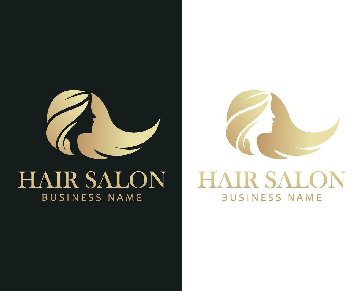 Haar Salon Logo kreativ Schönheit Design Natur Emblem Geschäft vektor