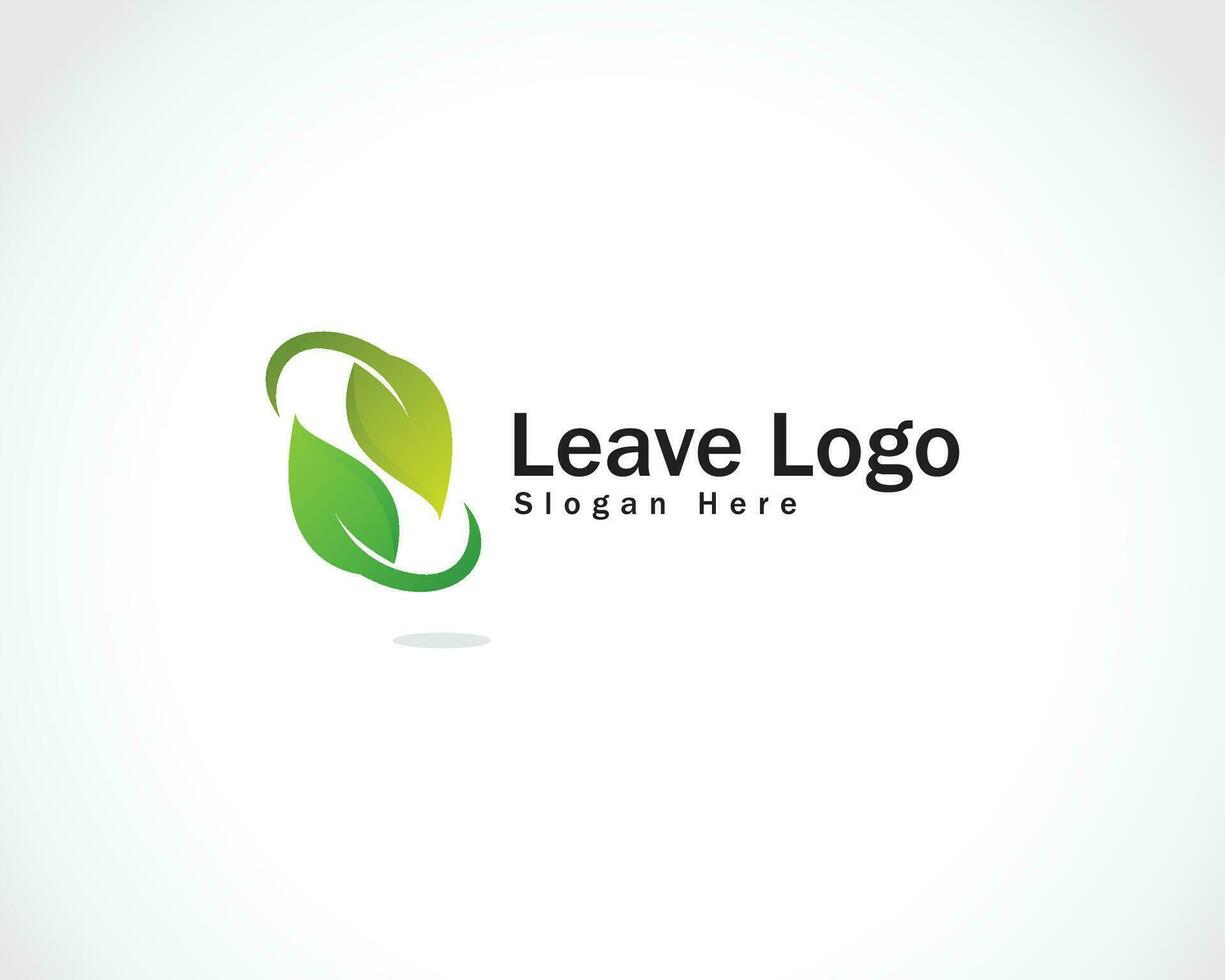 lämna logotyp kreativ natur hälsa illustration vektor grön