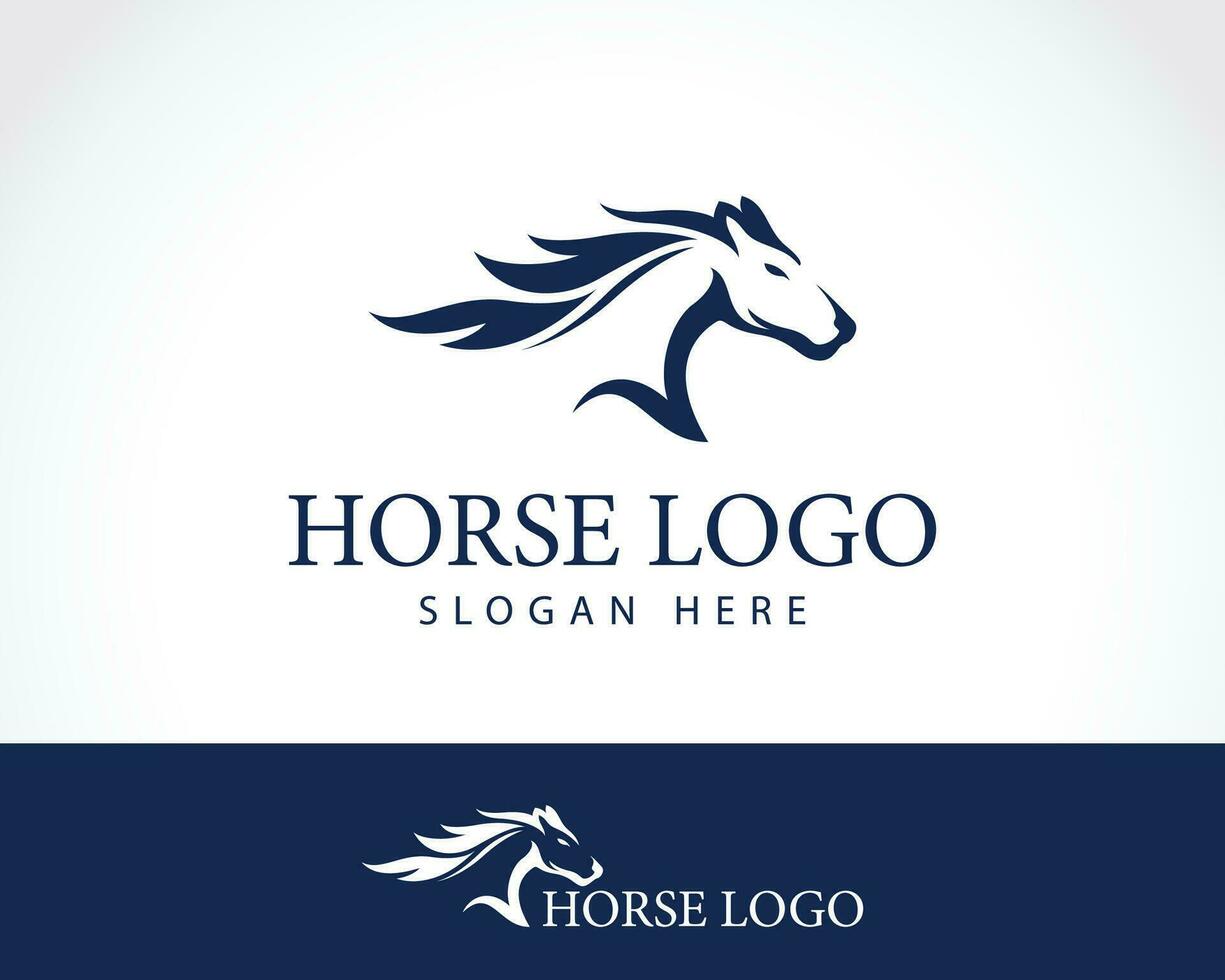 Pferd Logo kreativ Tier Kopf Sprint Emblem Design Vorlage vektor