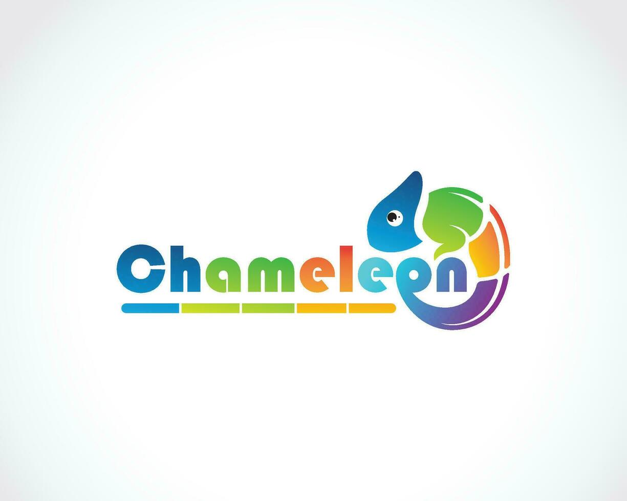 kameleont logotyp kreativ design Färg modern djur- vild liv företag vektor