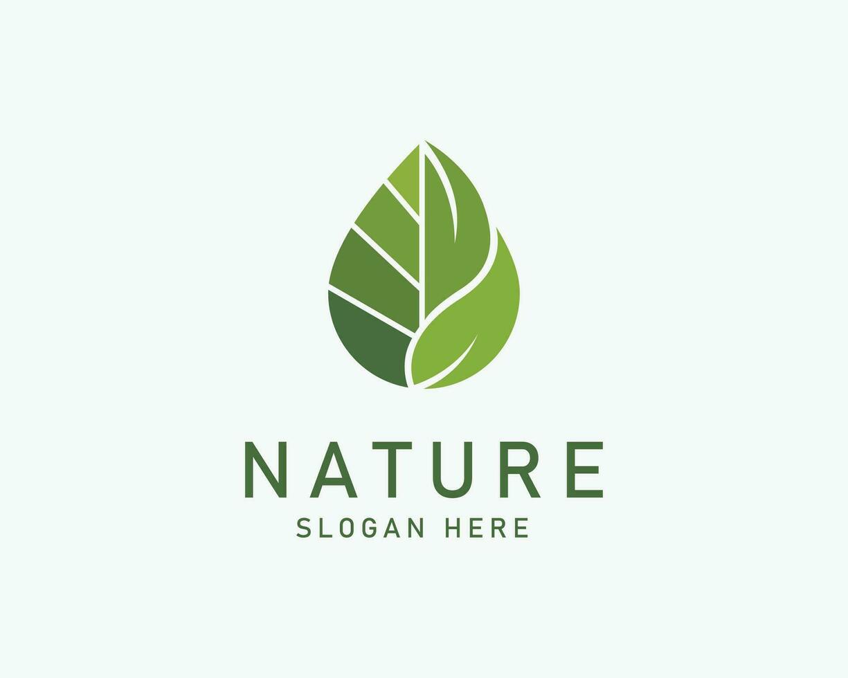 natur logotyp kreativ blad hälsa design begrepp illustration vektor