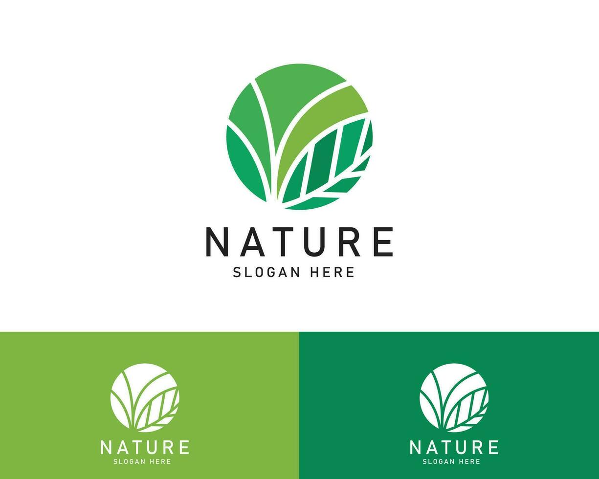 natur logotyp kreativ blad hälsa design begrepp illustration vektor