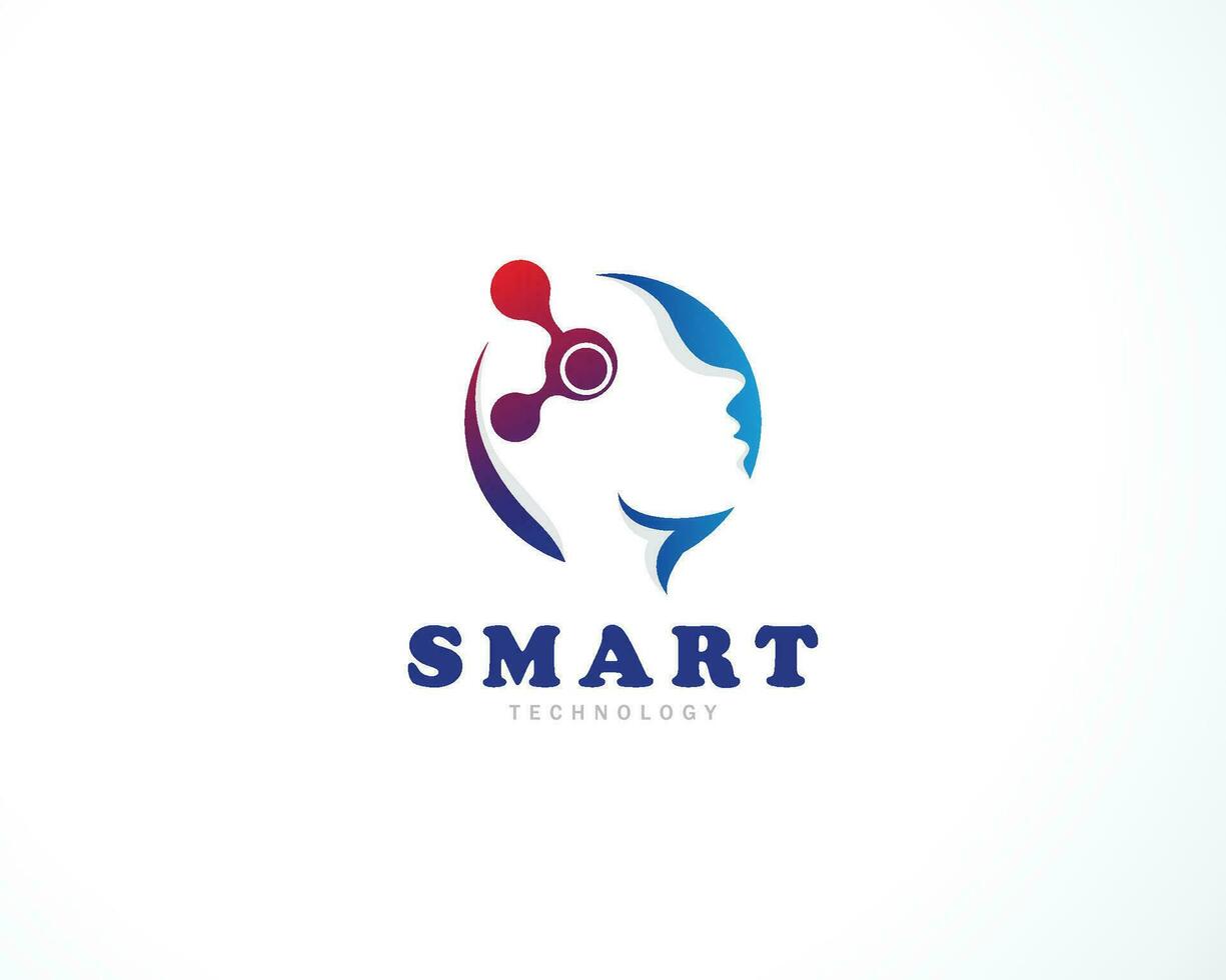 smart logotyp kreativ teknologi människor design begrepp vetenskap vektor