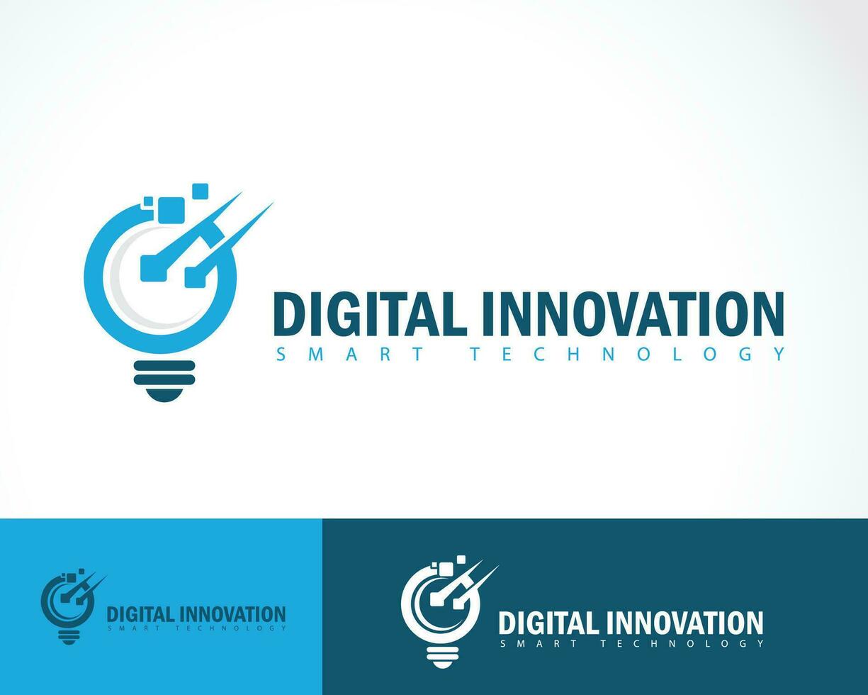 Digital Innovation Logo kreativ Technologie Wachstum Clever verbinden Welt Design Konzept vektor