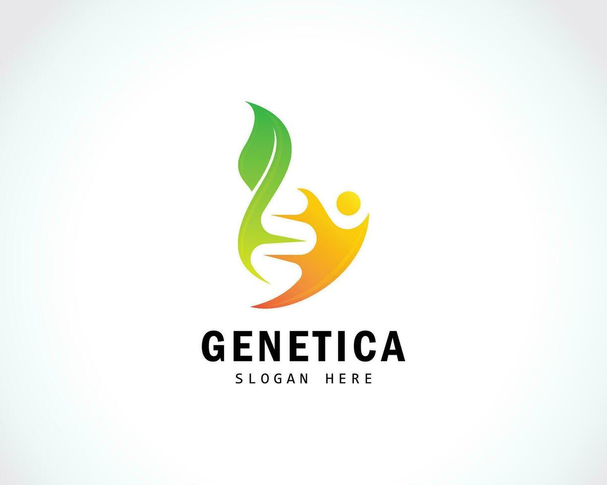 DNA Logo kreativ Natur Menschen abstrakt Design Konzept verlassen Gesundheit Pflege vektor