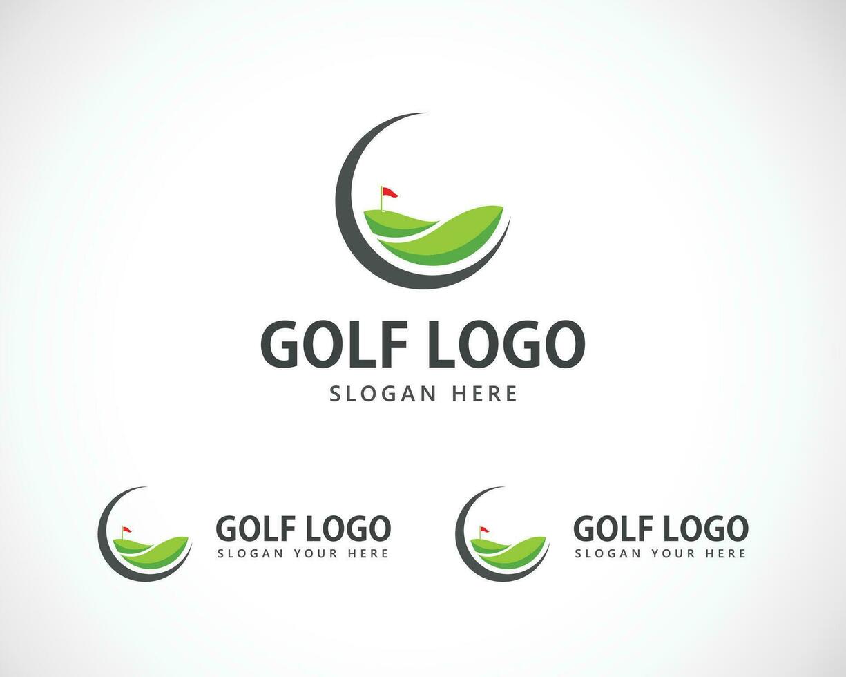 golf logotyp kreativ begrepp cirkel hobby mästare klubb team vektor