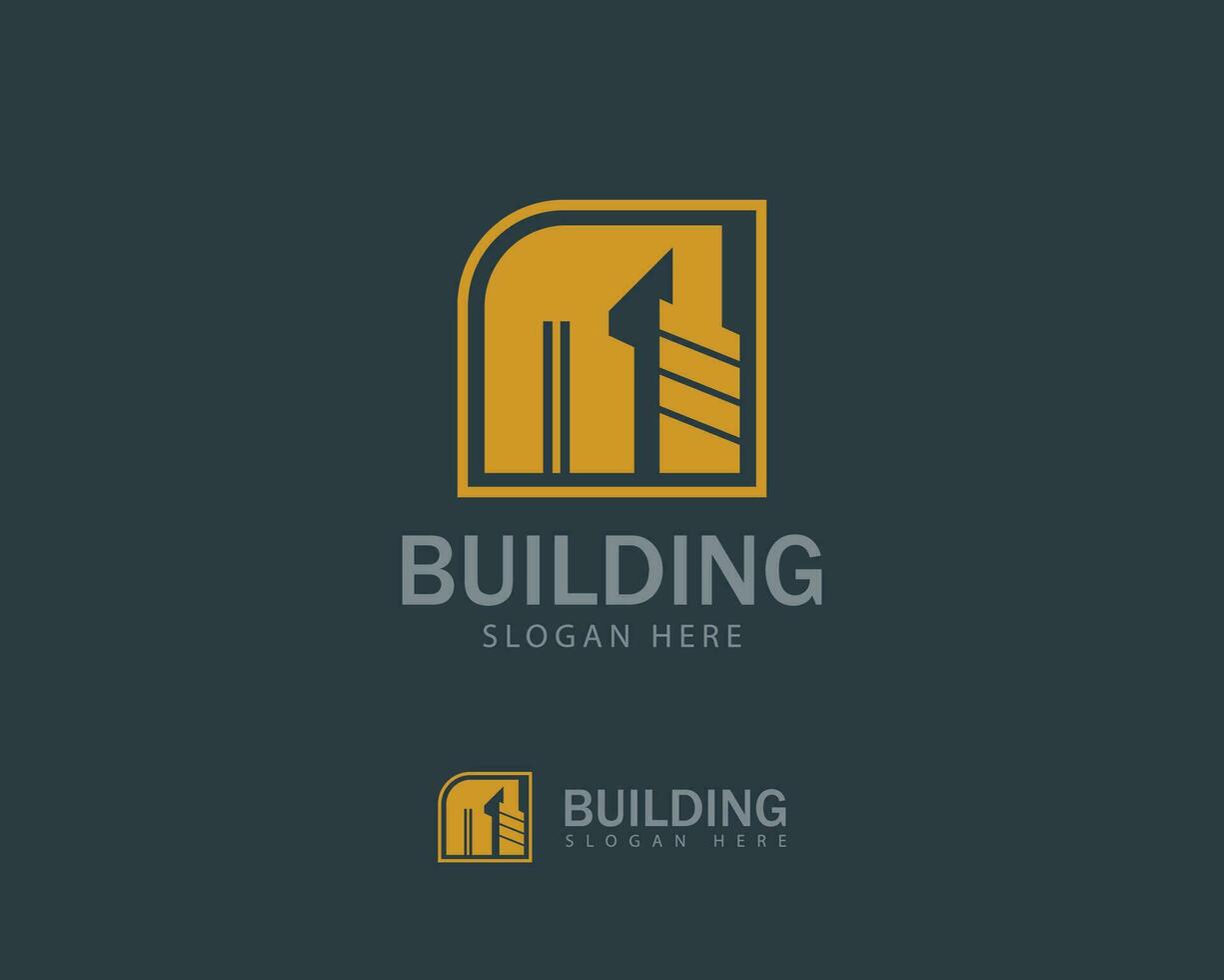 byggnad logotyp kreativ stad horisont emblem tecken symbol företag konstruera vektor
