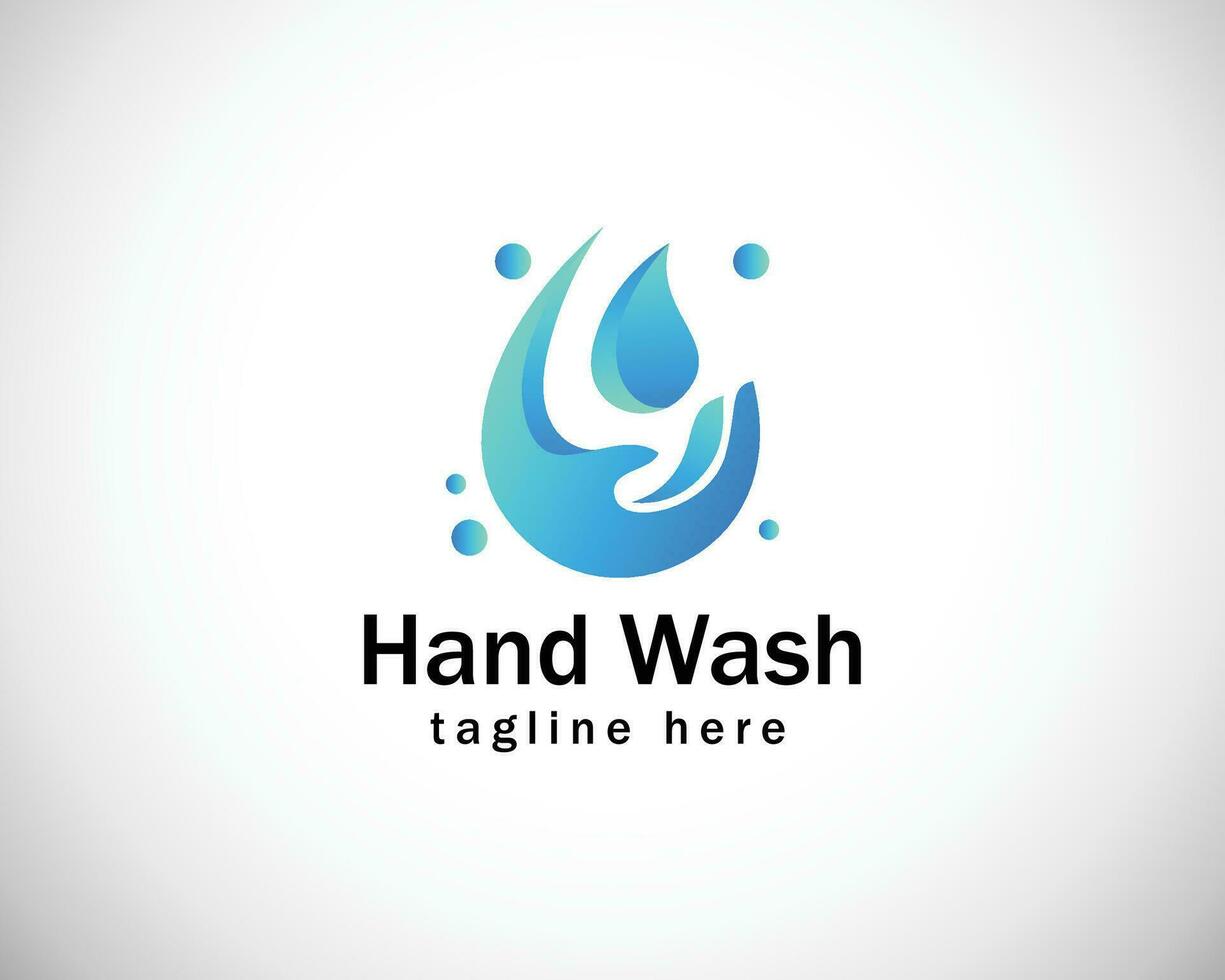 Hand waschen Logo kreativ Design Wasser fallen Pflege Seife vektor