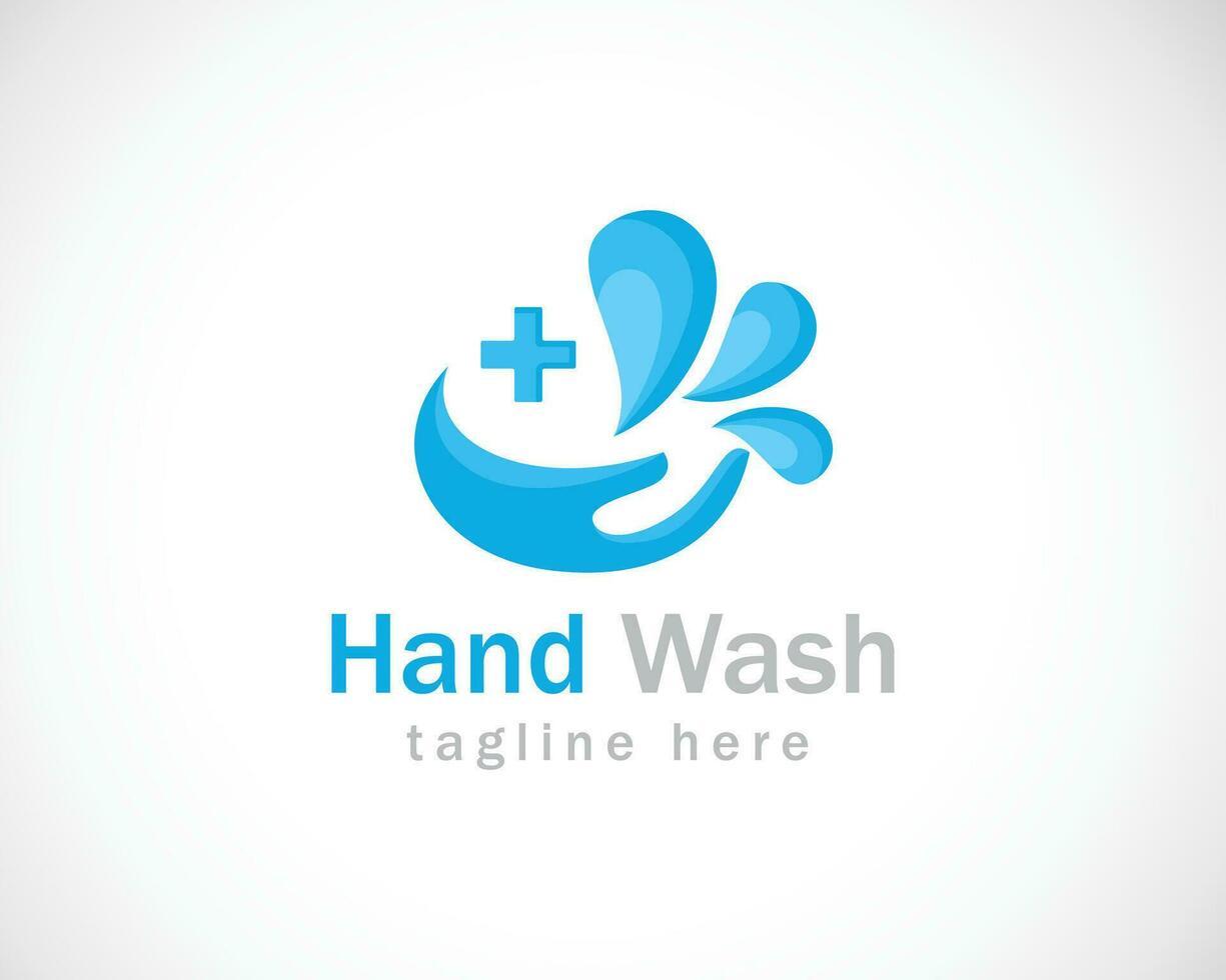 Hand waschen Logo kreativ Gesundheit Seife Design Konzept Hand Pflege vektor