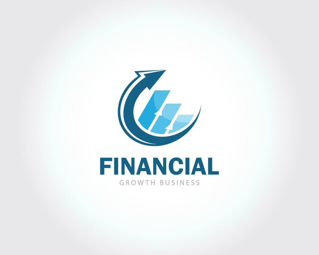 finansiell logotyp kreativ marknadsföra tillväxt företag pil logotyp design begrepp vektor
