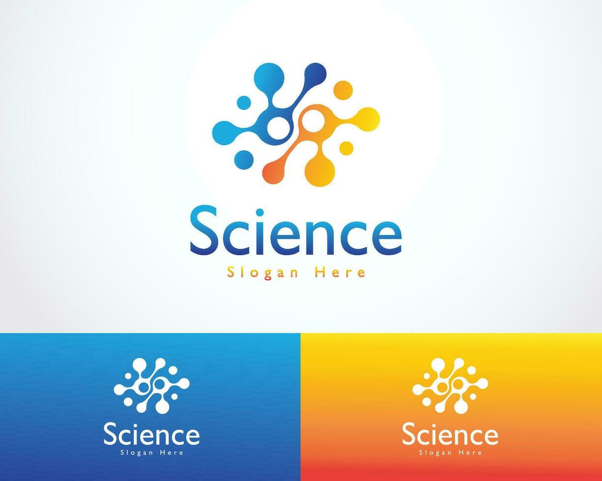 Wissenschaft Logo kreativ Molekül Labor Design verbinden Netzwerk Innovation vektor