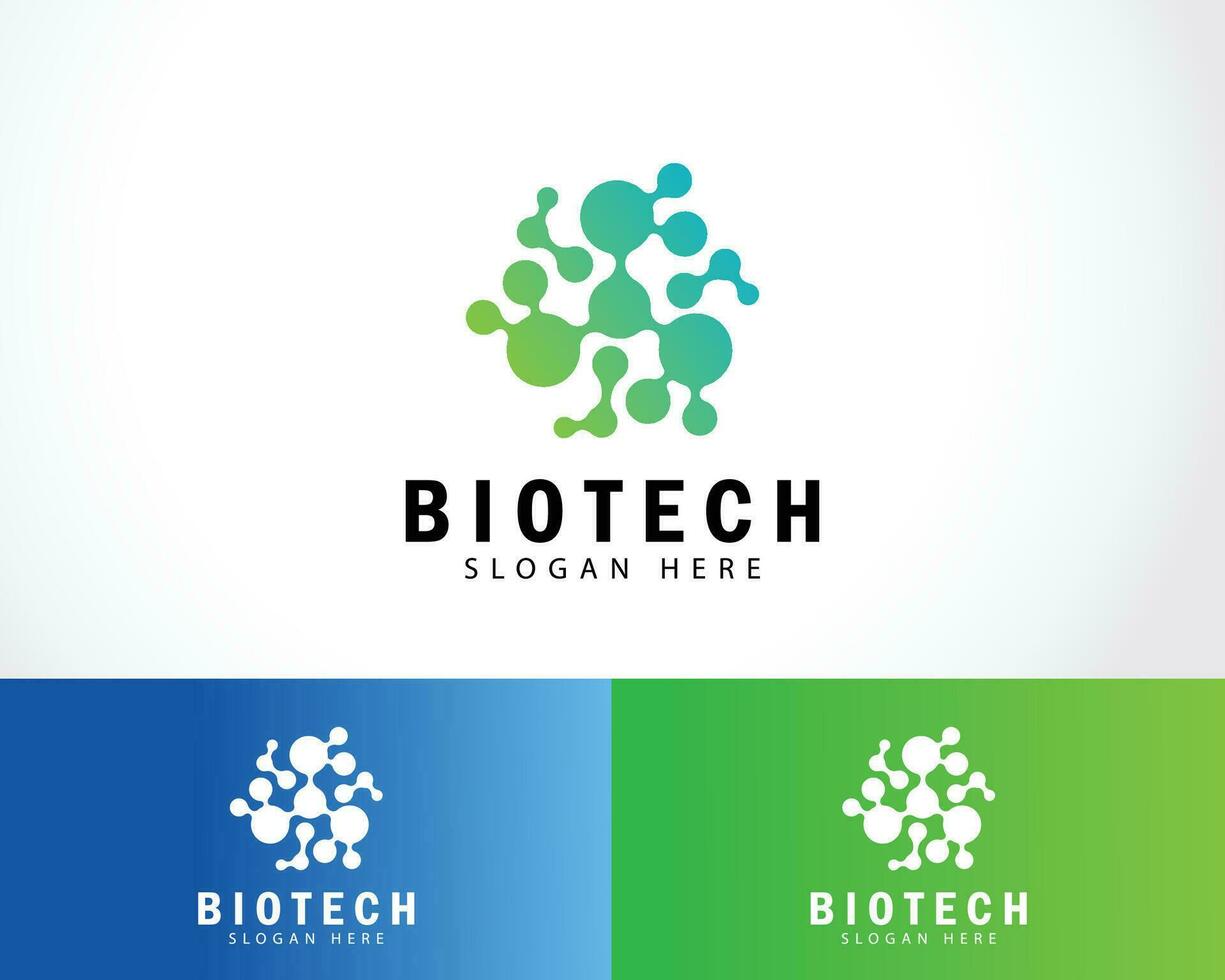 bio tech molekyl logotyp design för dna medicinsk tjänster vektor