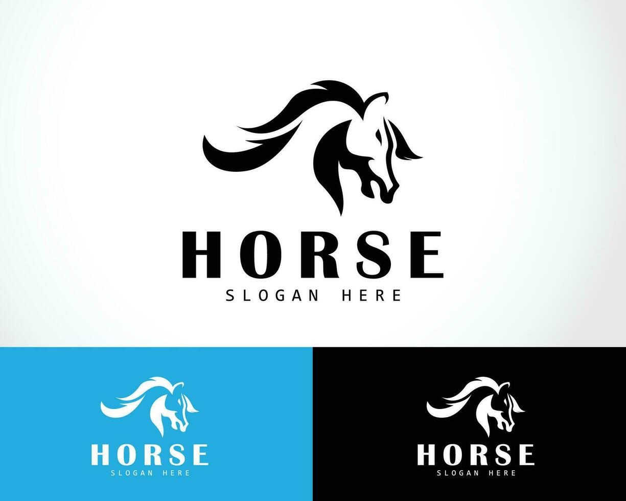 häst logotyp design vektor djur- huvud häst tatuering teckning
