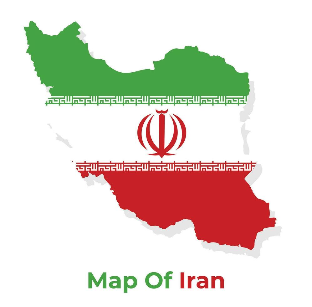 vektor Karta av iran med nationell flagga