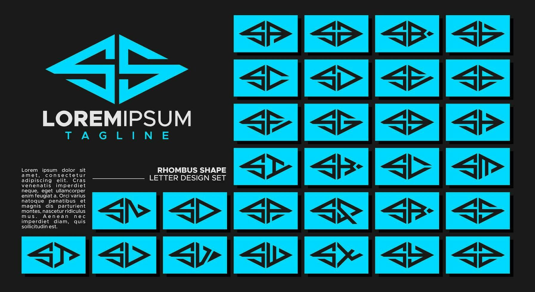 bündeln von geometrisch Linie Rhombus Brief s ss Logo Design vektor