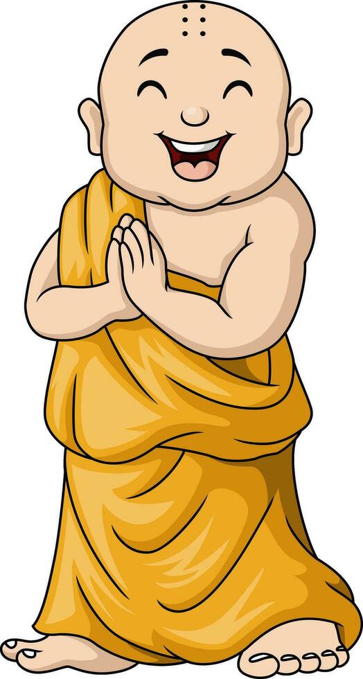 süß Buddha Karikatur auf Weiß Hintergrund vektor