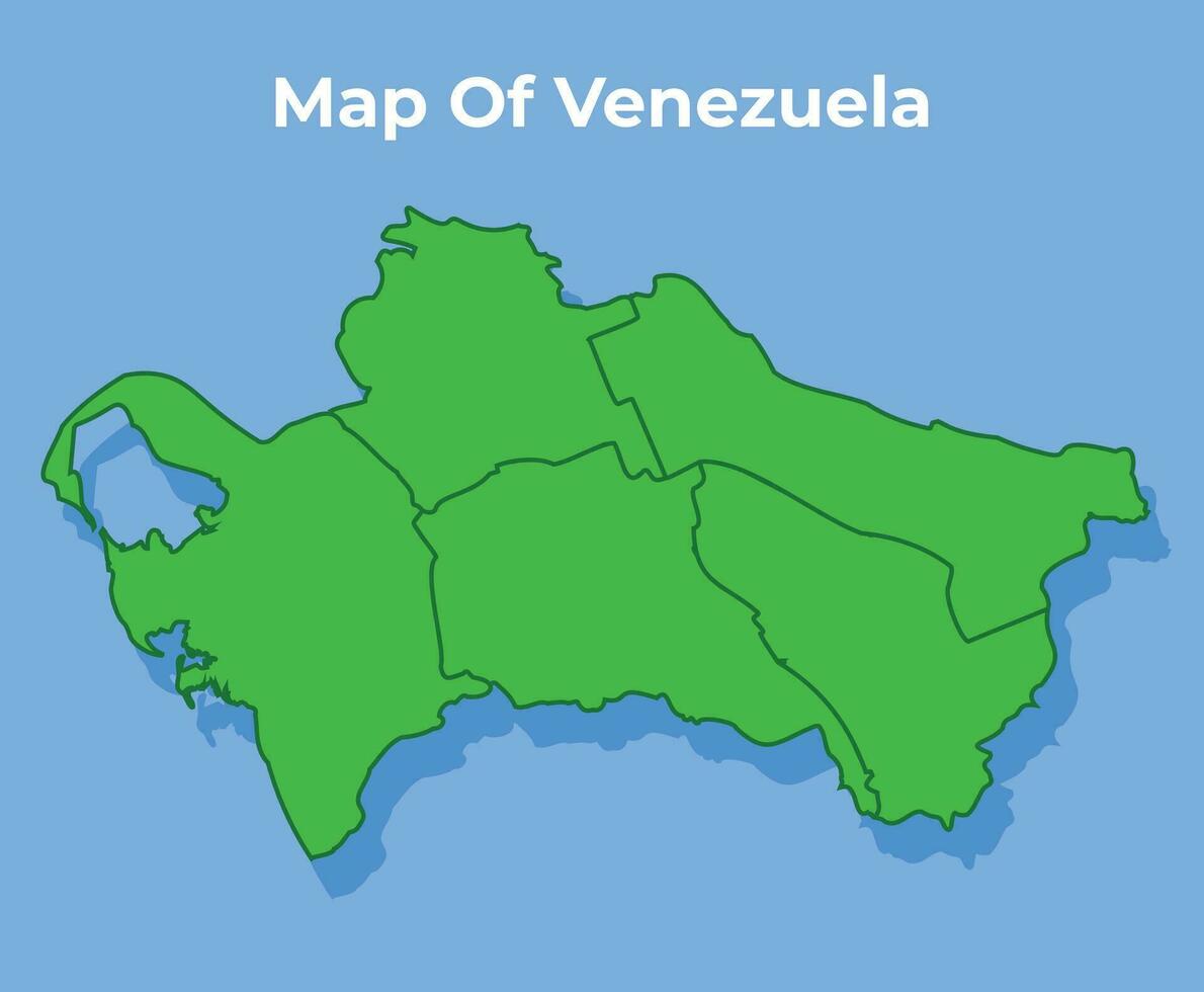 detailliert Karte von Venezuela Land im Grün Vektor Illustration