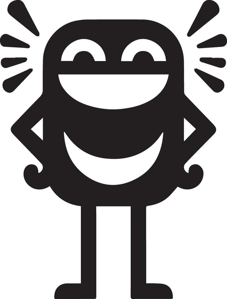 minimal komisch Lachen Charakter Vektor Silhouette, schwarz Farbe Silhouette, Weiß Hintergrund 26