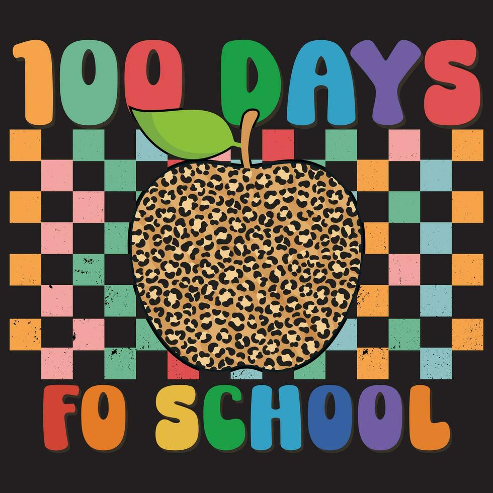 100 Tage fo Schule, Schule Tage, 100 Tage, Apfel Vektor