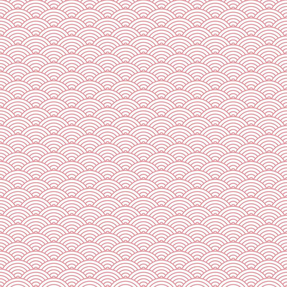 rosa och vit sömlös geometrisk japansk vågor mönster seigaiha-mon vektor
