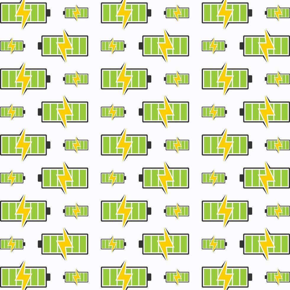 Batterie mit Blitz Vektor nahtlos wiederholen Muster Illustration