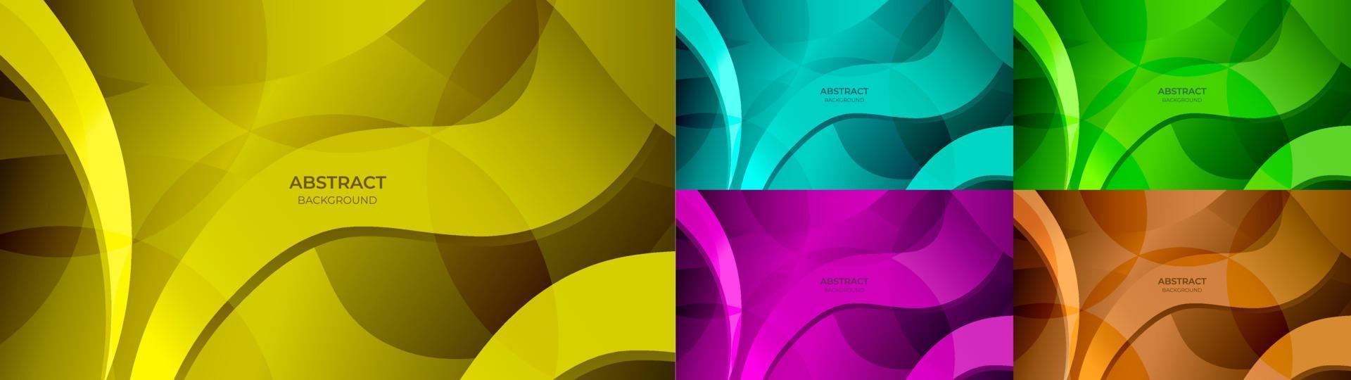 abstrakter Wellenhintergrund bunter Farbverlauf in Gelb, Blau, Grün, Lila und Orange. Vektor-Illustration vektor