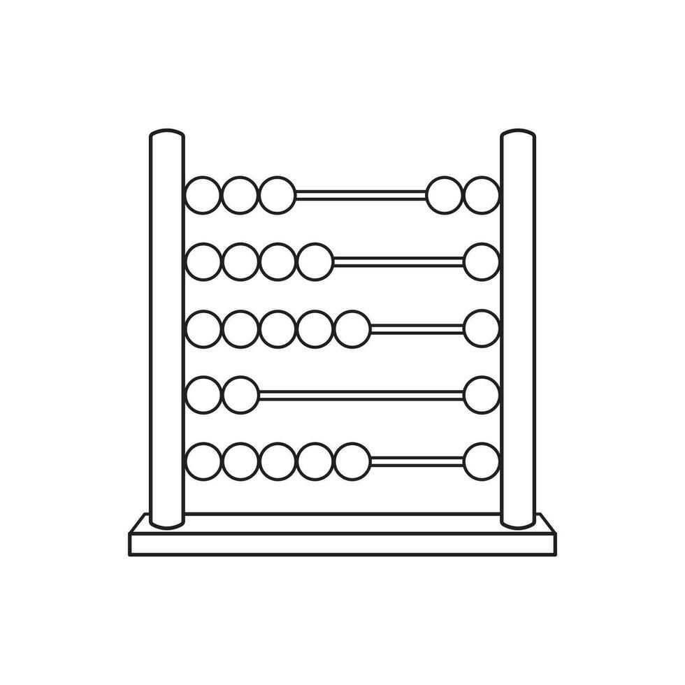 Hand gezeichnet Kinder Zeichnung Karikatur Vektor Illustration Bildung Abakus Symbol isoliert auf Weiß