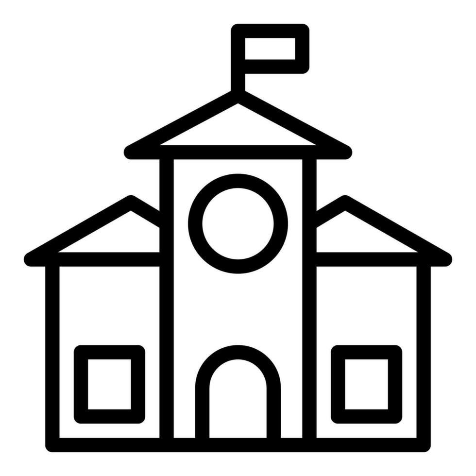 skola ikon eller logotyp illustration översikt svart stil vektor