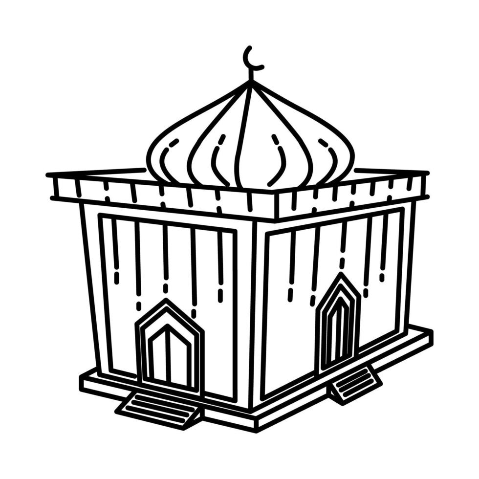 Moschee-Symbol. Doodle handgezeichnete oder Umrisssymbolstil vektor