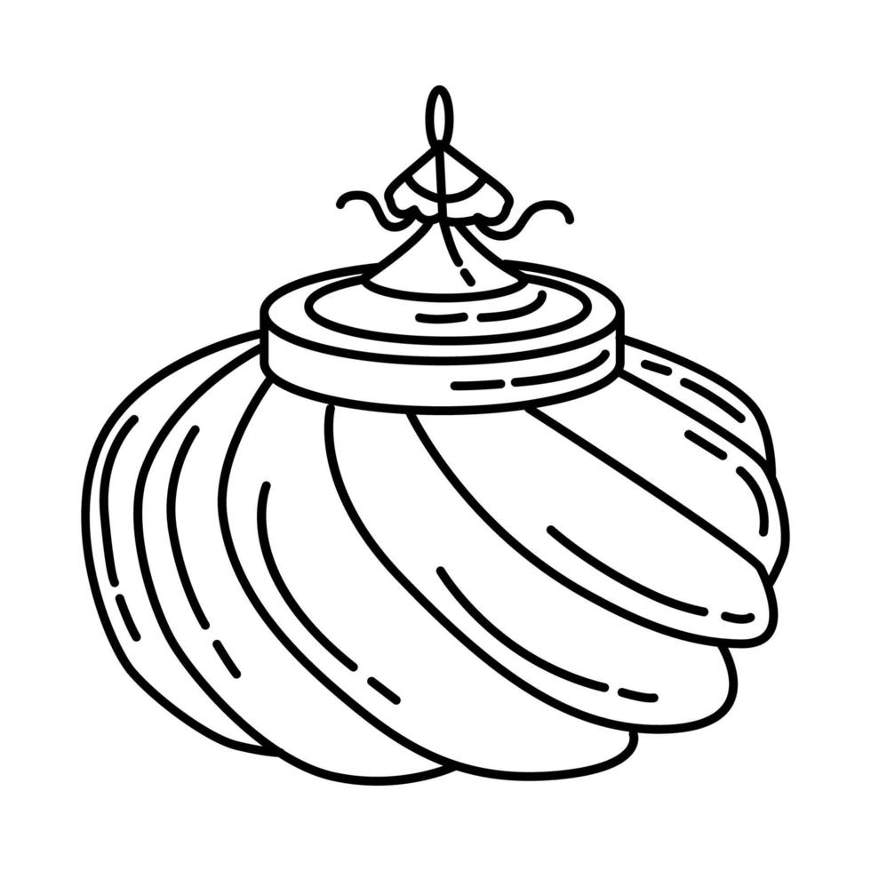 Symbol für osmanischen Sultanshut. Gekritzel handgezeichnet oder Umriss-Icon-Stil vektor