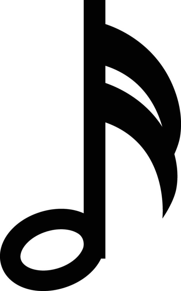 Musik- Anmerkungen Symbol im eben Stil. Musical Schlüssel Zeichen. isoliert auf solide Piktogramm schwarz Musical einfach Symbol Elemente. Vektor zum Apps und Webseite