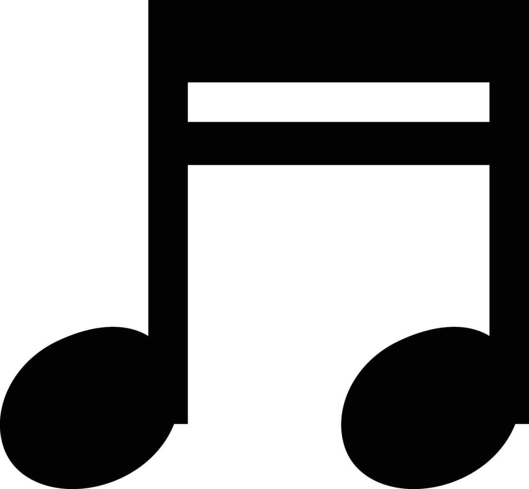 Musik- Anmerkungen Symbol im eben Stil. Musical Schlüssel Zeichen. isoliert auf solide Piktogramm schwarz Musical einfach Symbol Elemente. Vektor zum Apps und Webseite